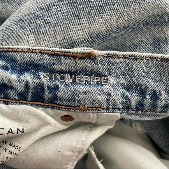 American Eagle Stovepipe Jeans Distressed Destroyed Frayed Ripped Plus Size 16 - Picture 7 of 8